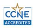 The official CCNE Accredited logo