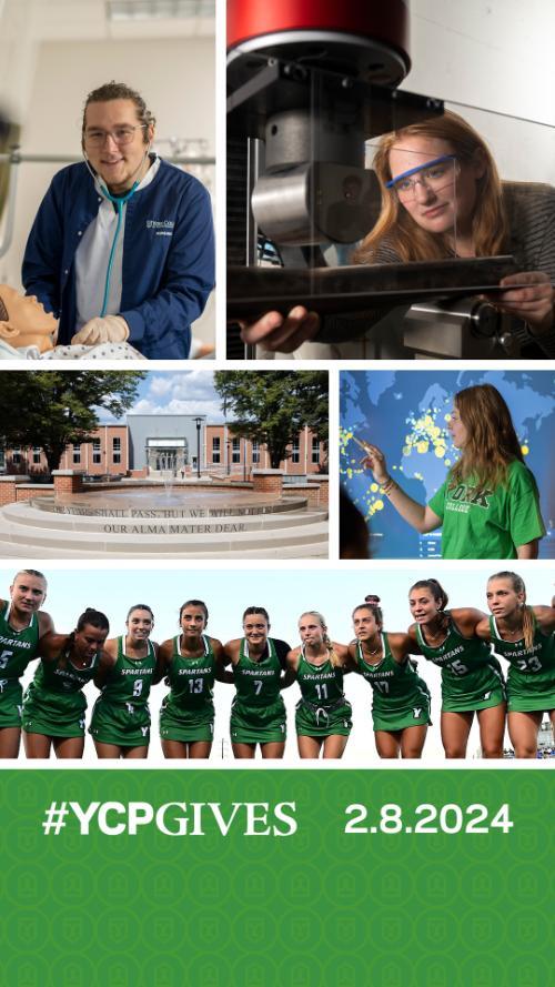 YCP student collage, #YCPGives February 8, 2024