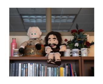 Barb's Monkey, Mugs, Puppets in her office