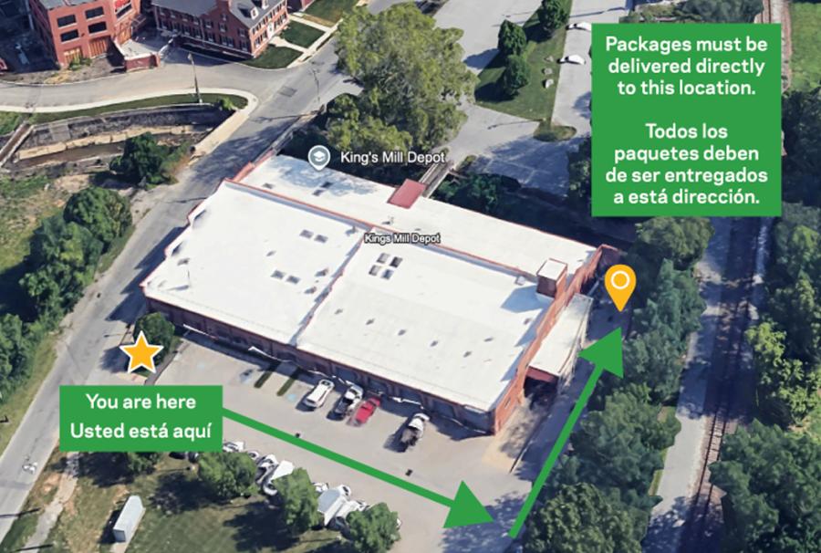 Map of delliveries for Kings Mill Depot
