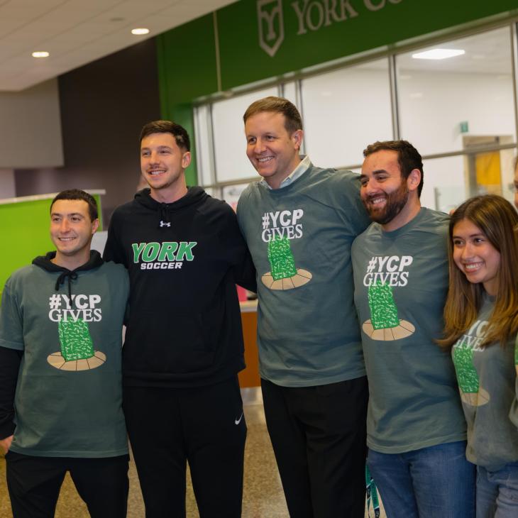 group of staff wearing #YCPGives shirts